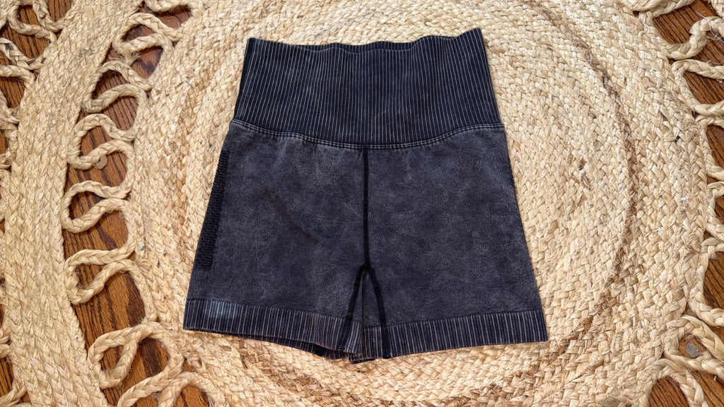 Acid Wash Biker Shorts