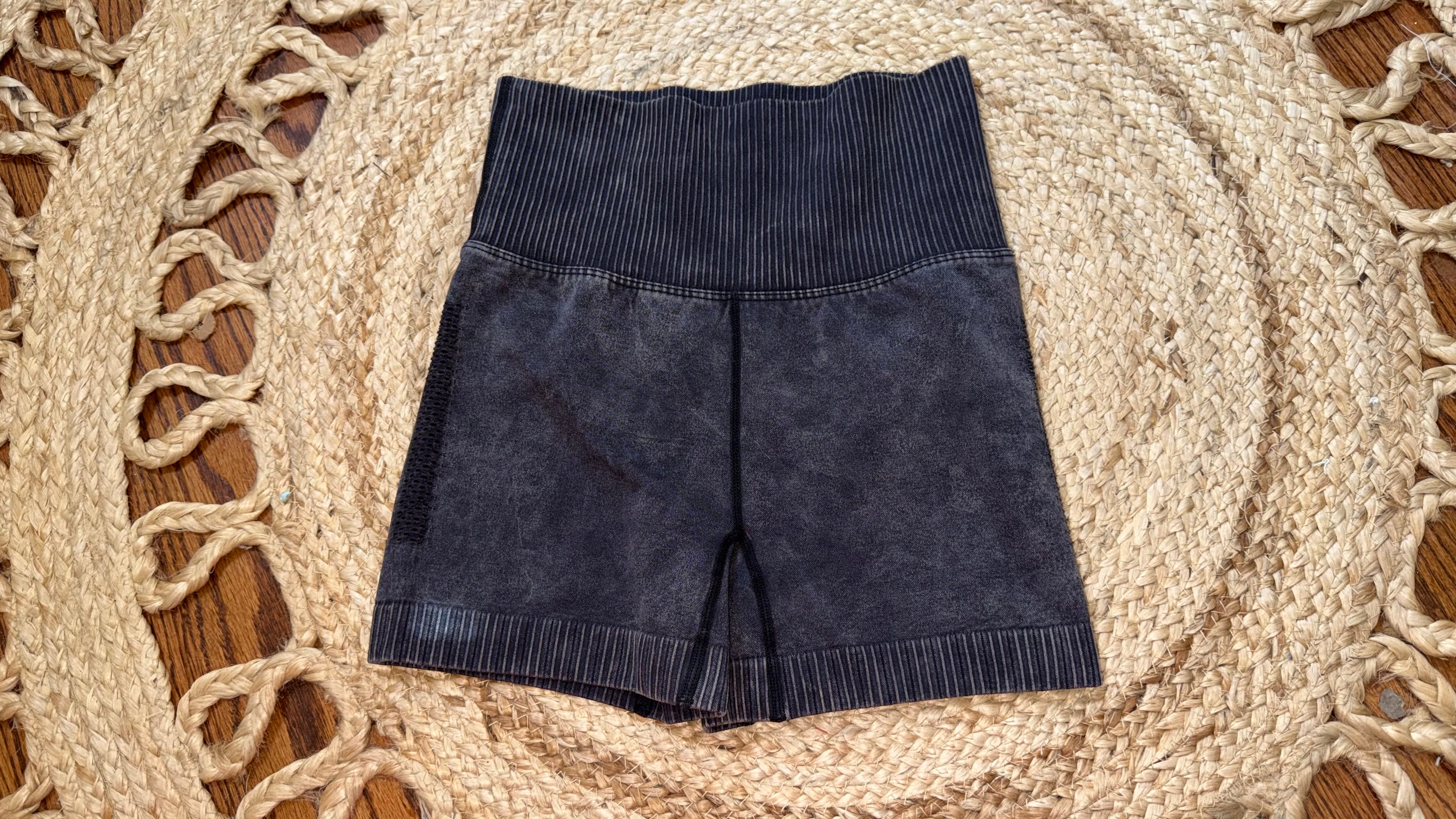 Acid Wash Biker Shorts