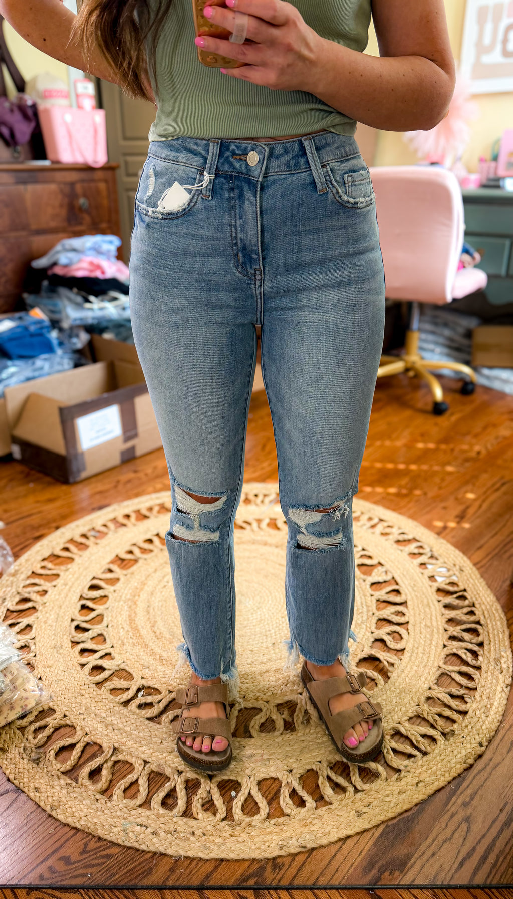 Whitney High Rise Cropped Jeans