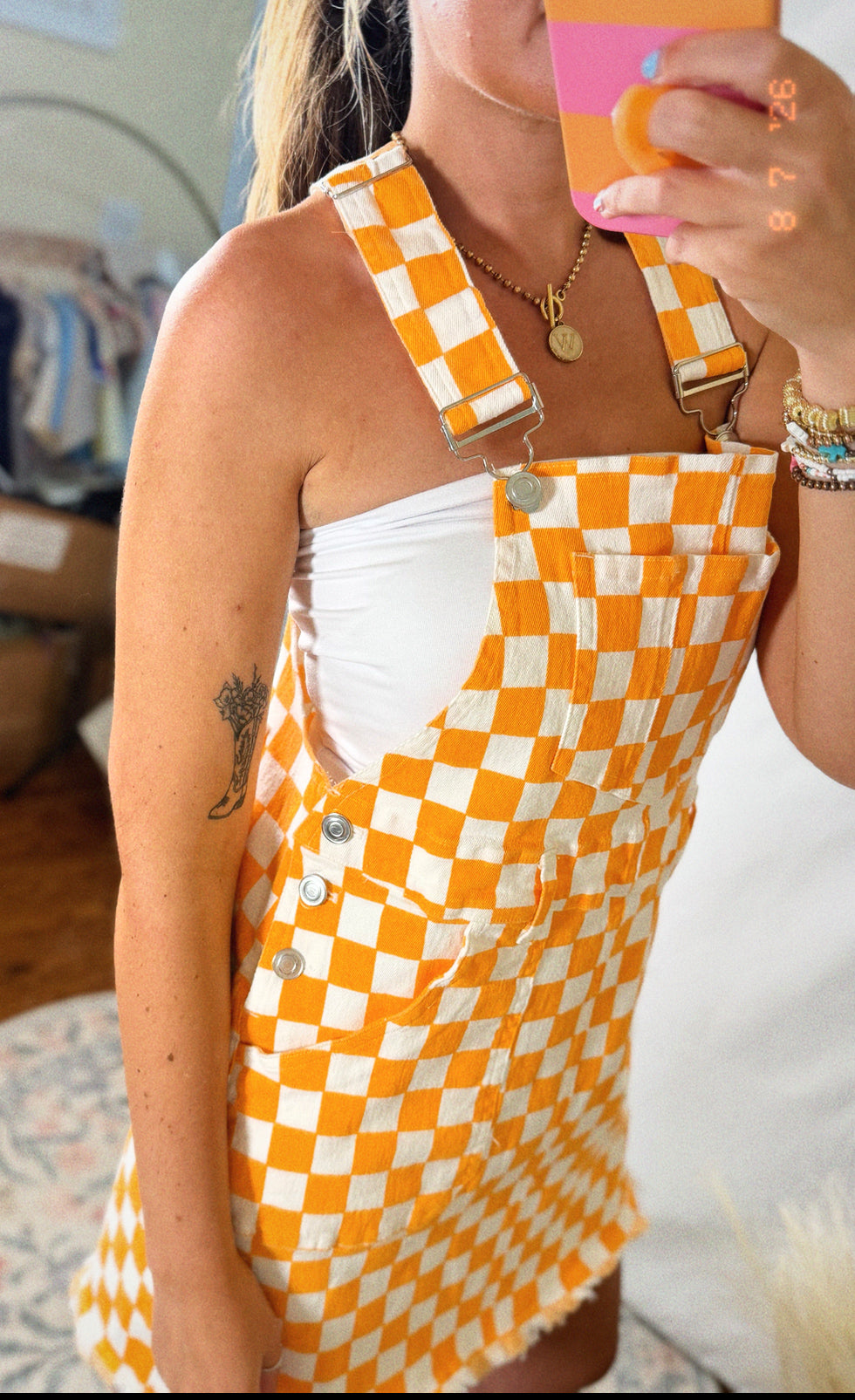 Checkerboard Neyland Overall Dress