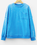 Ocean Blue Mineral Wash Oversized Pullover