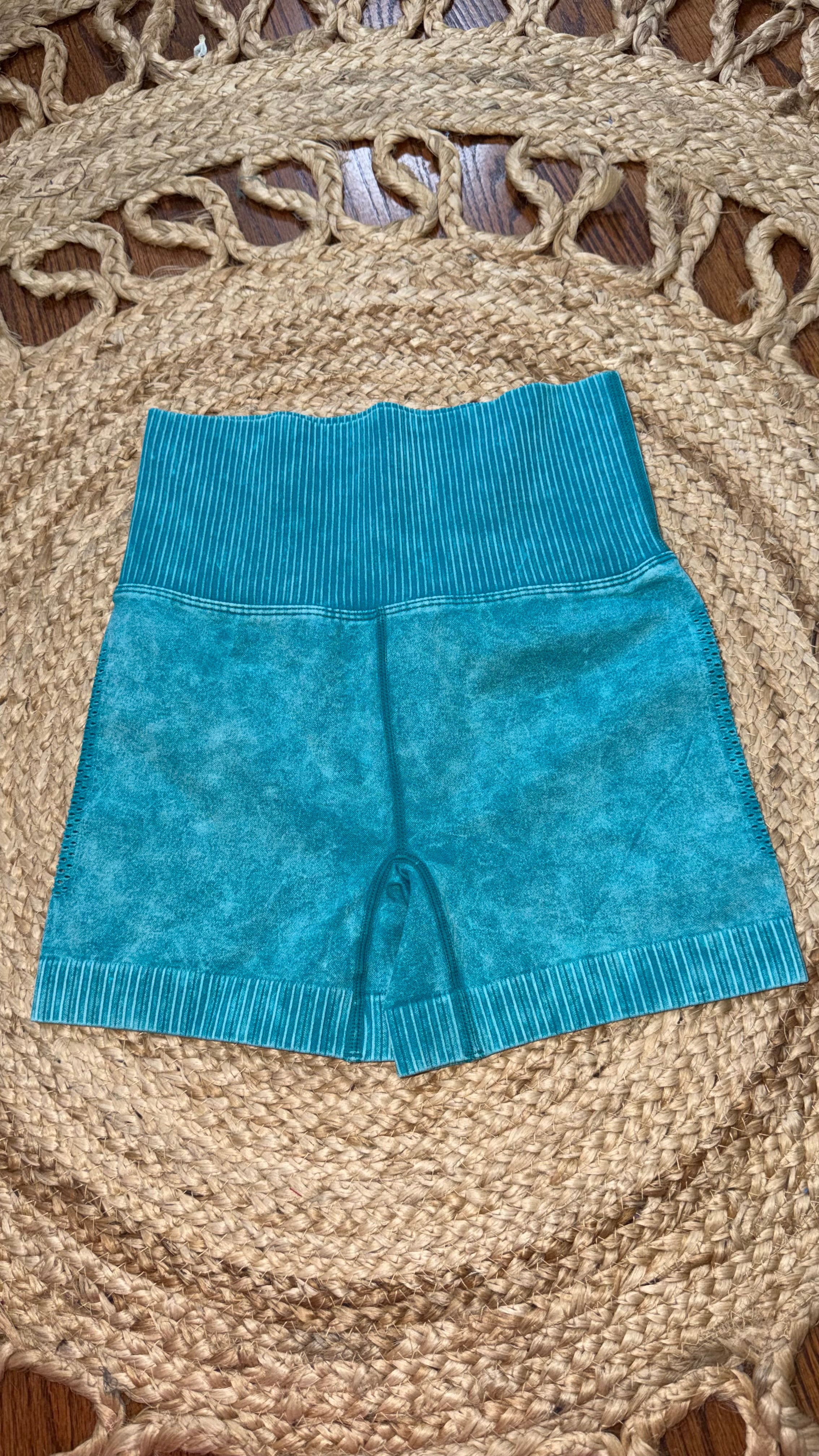 Acid Wash Biker Shorts