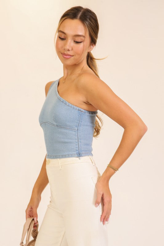 High Noon Neon Denim Top