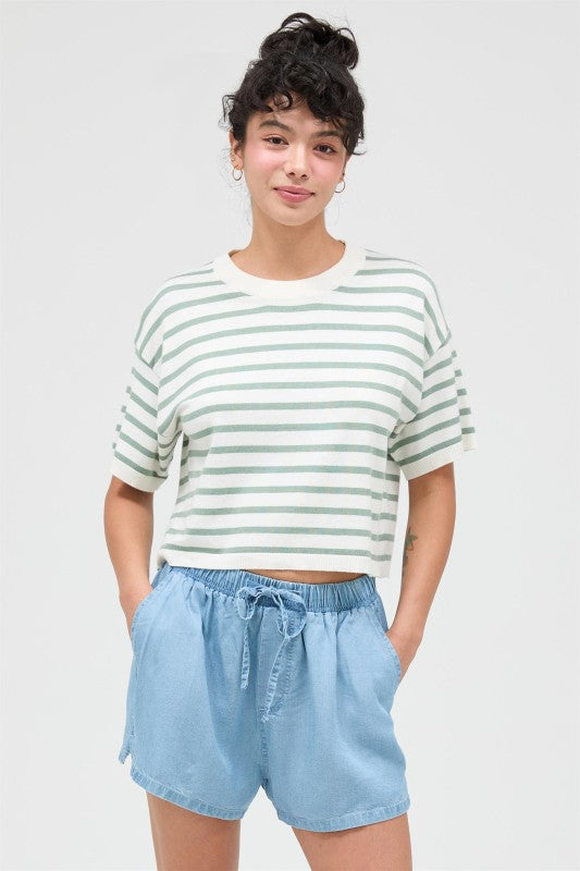 Sweet Sage Striped Top