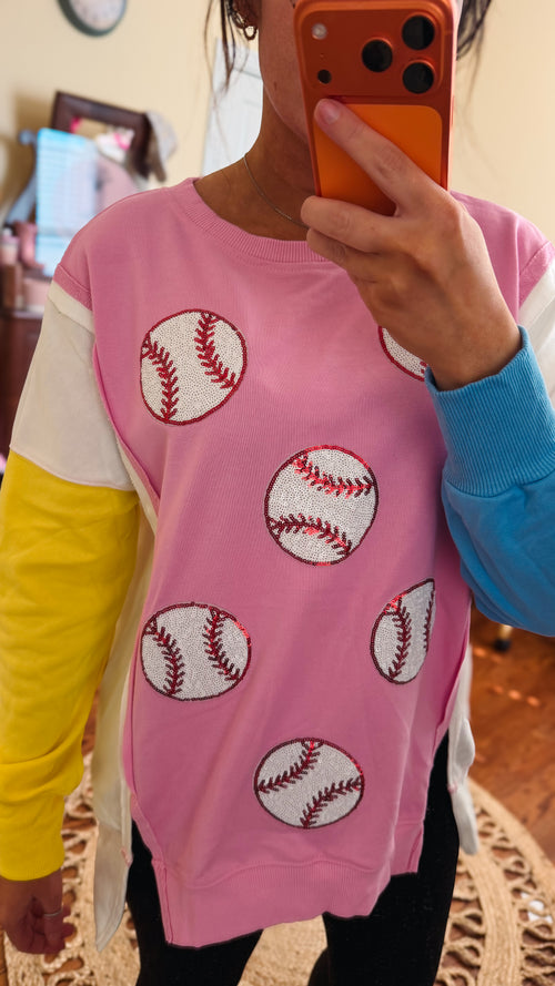 Ballpark Babe Colorblock Pullover