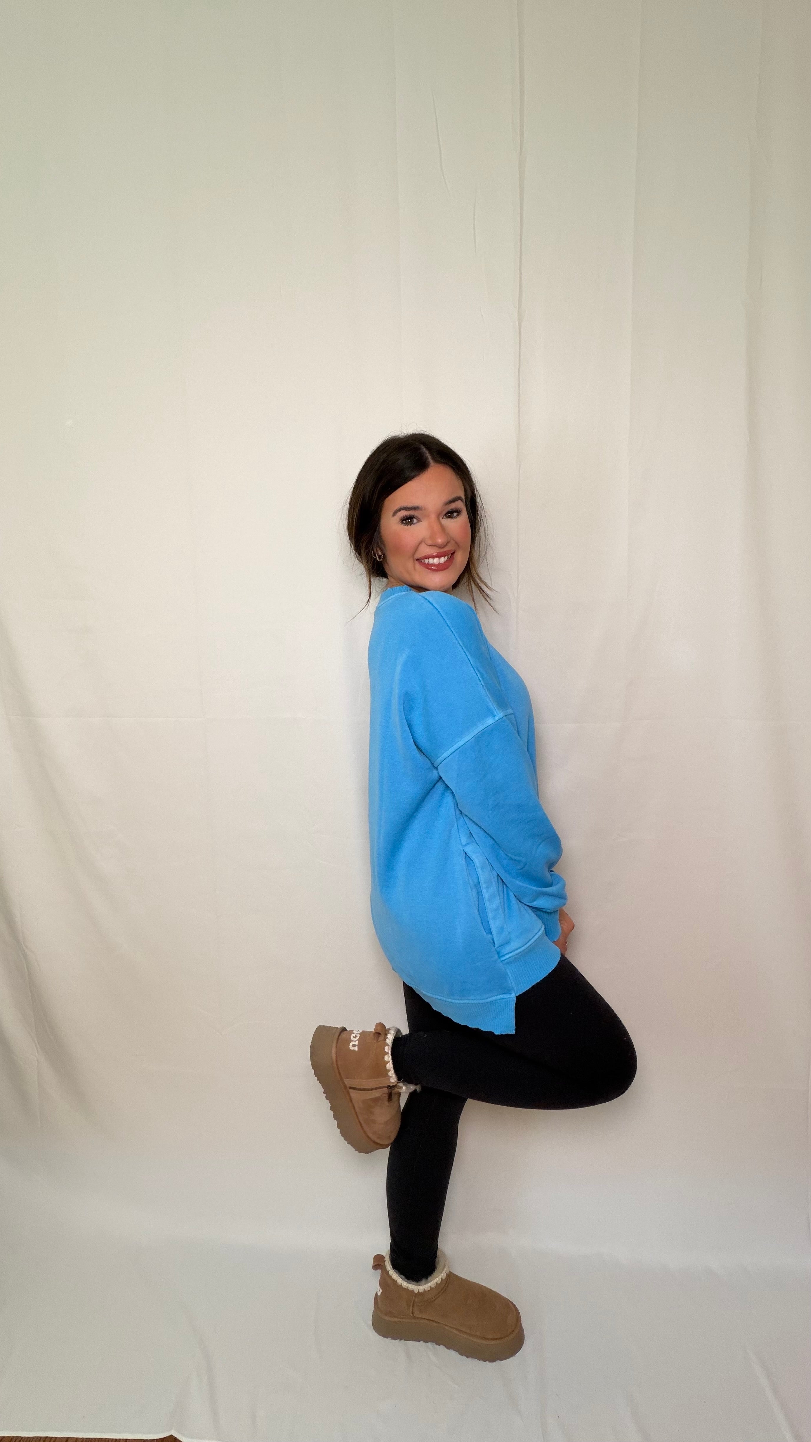 High Low Deep Sky Pullover