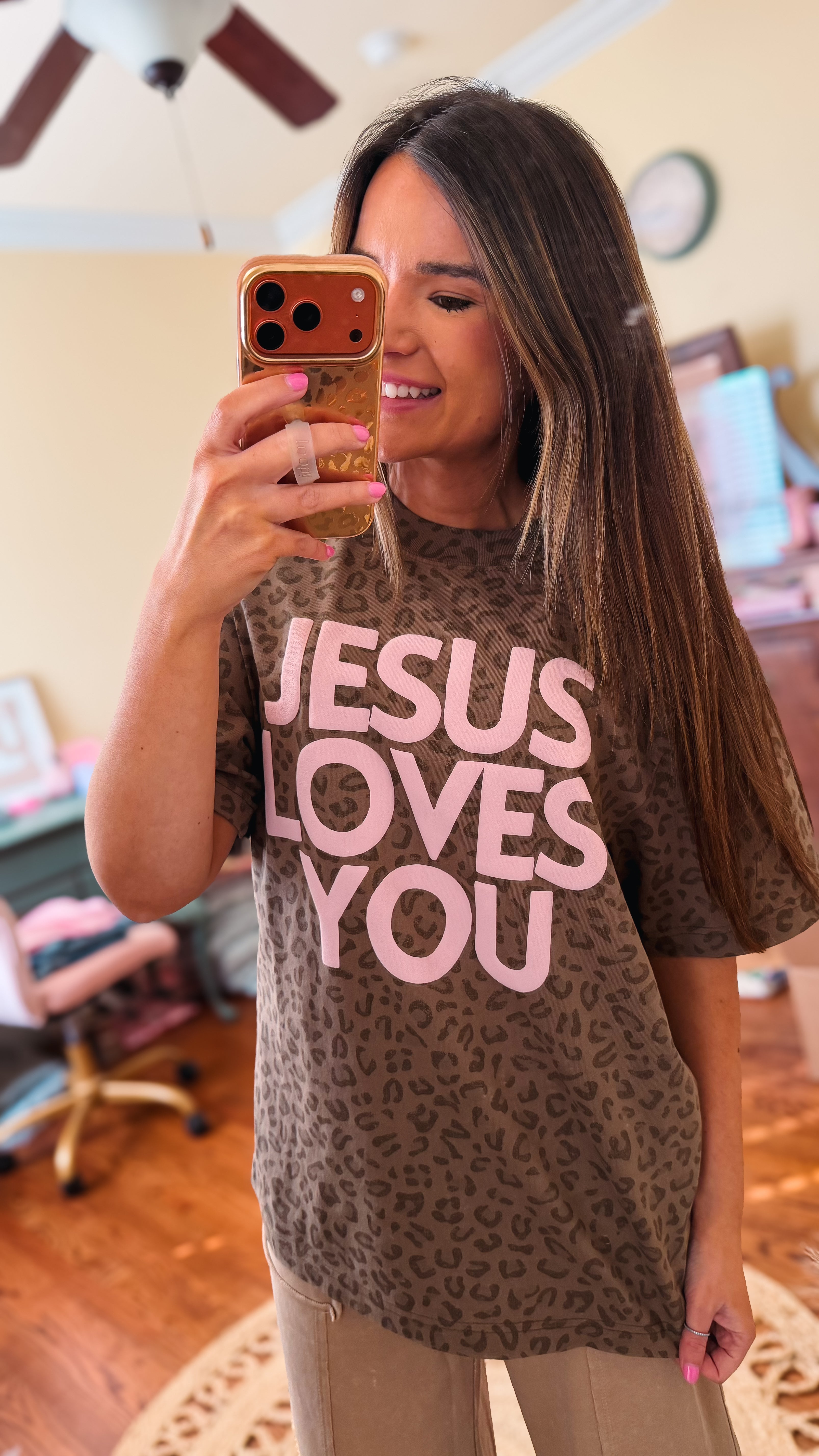 Jesus Loves You Leopard Tee