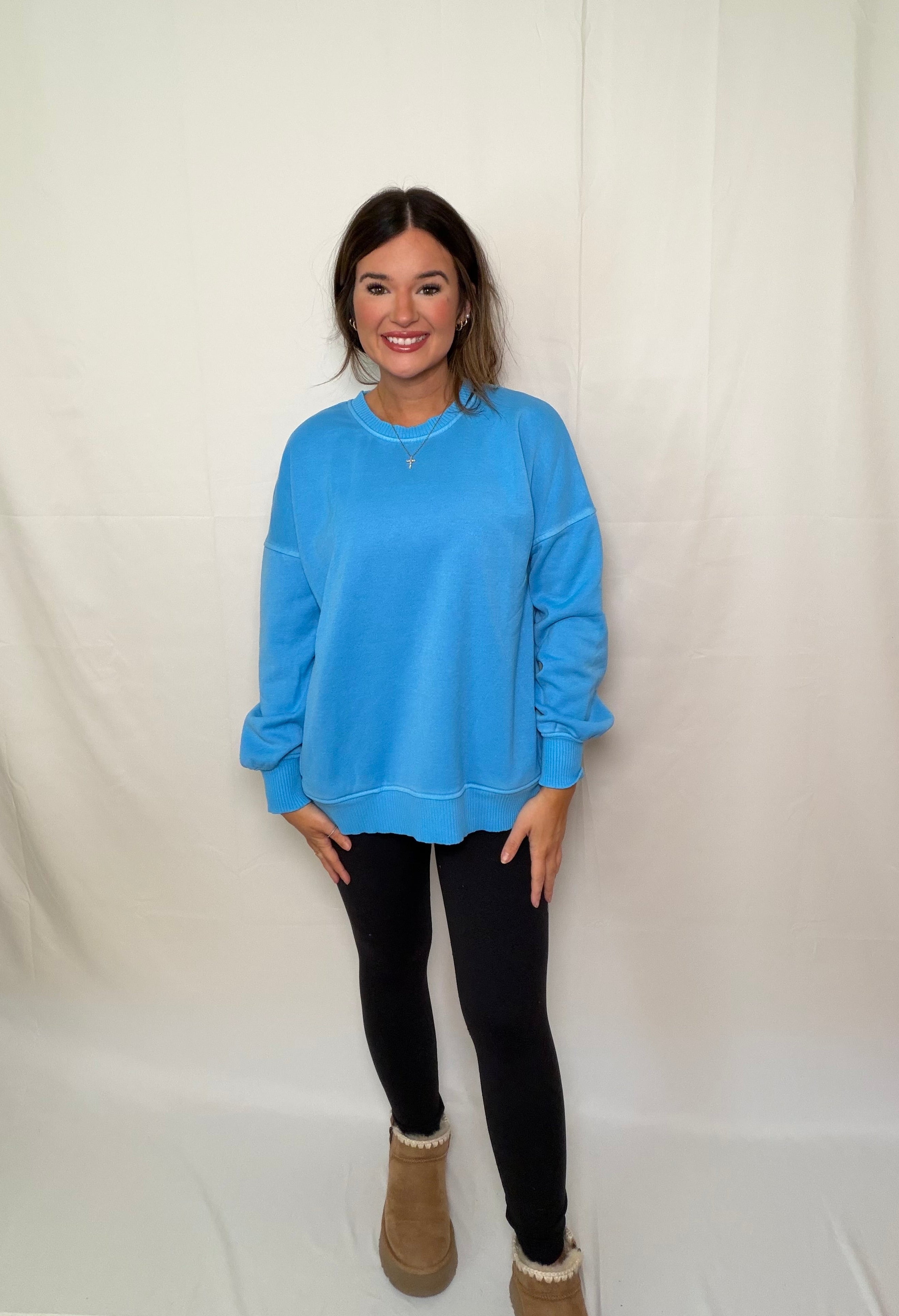 High Low Deep Sky Pullover