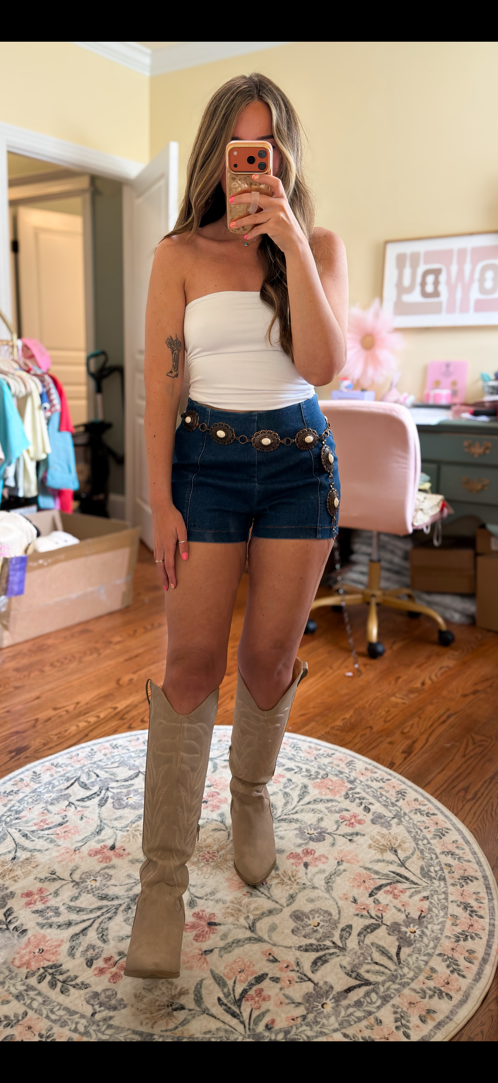 Neon Moon Stretch Denim Shorts