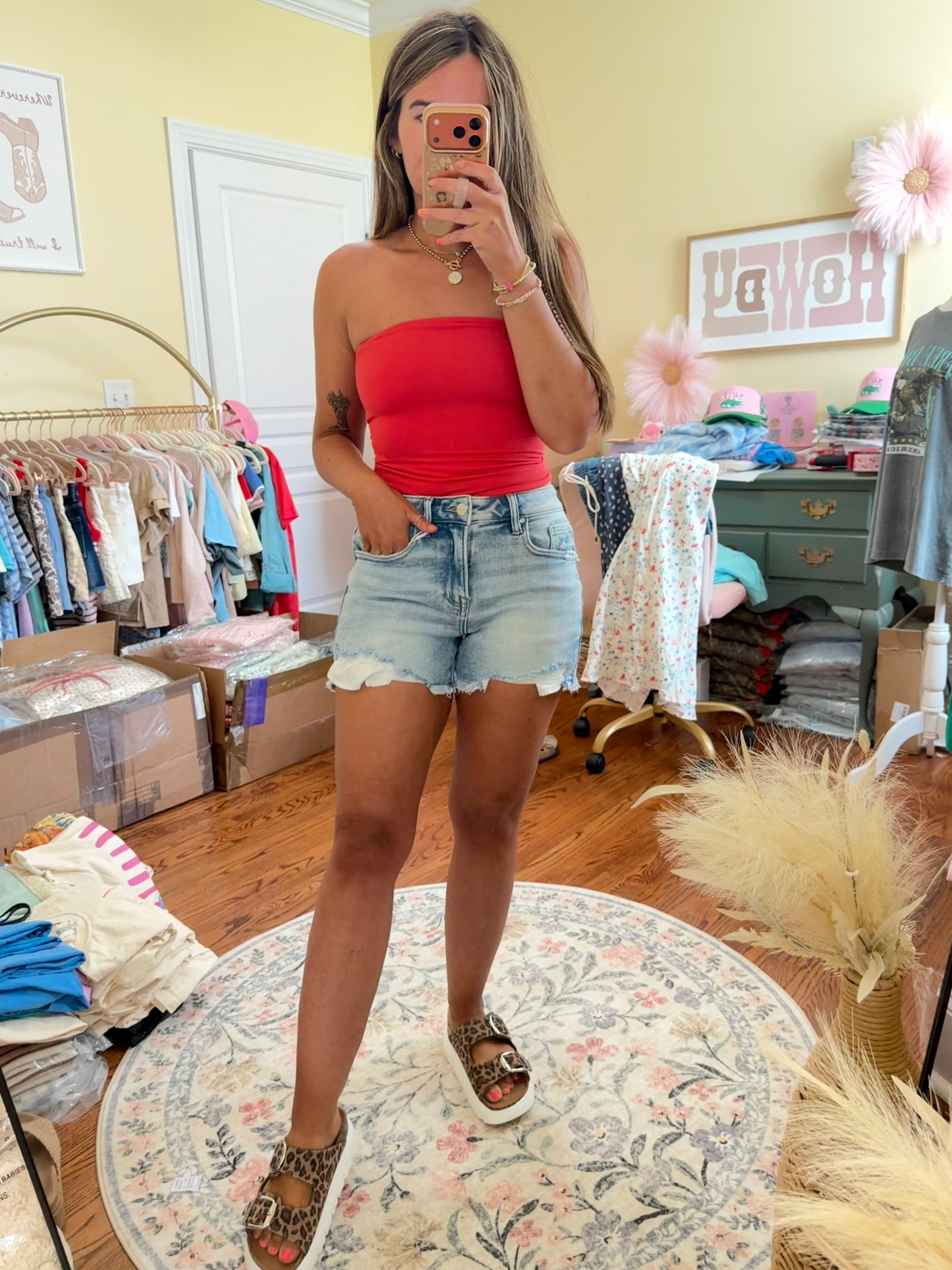Ella High Rise Denim Shorts