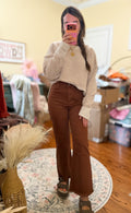 The Saddle Brown Cropped Flares