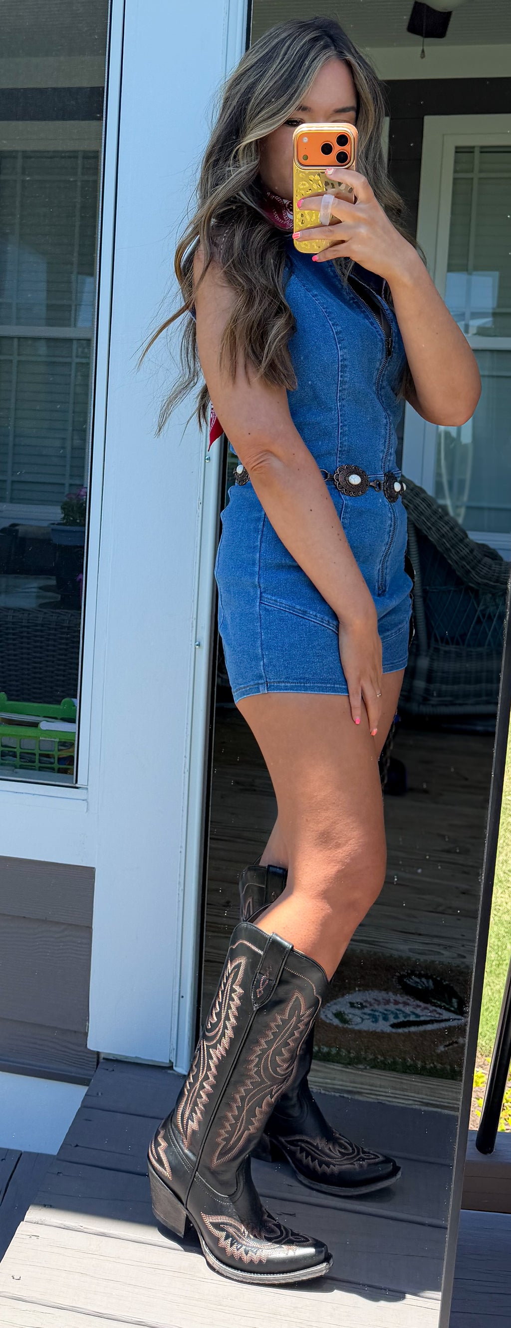 Dixieland Delight Denim Romper