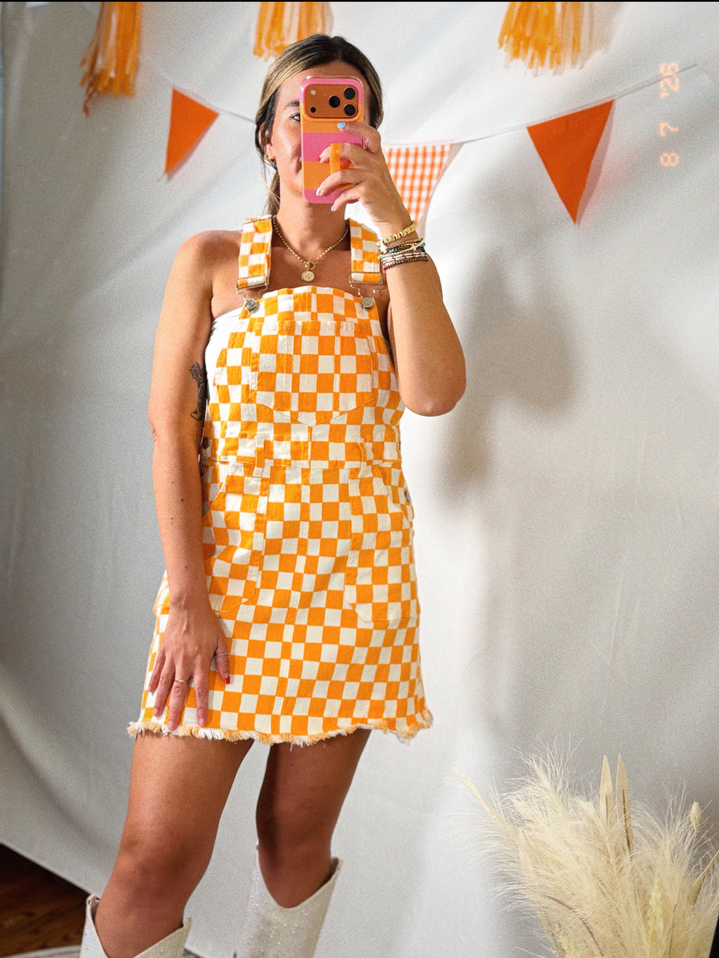 Checkerboard Neyland Overall Dress