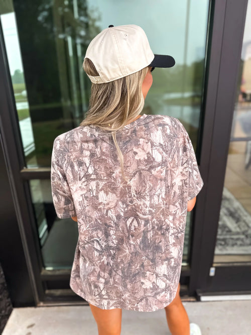 Birdie Oversized Dark Camo Tee