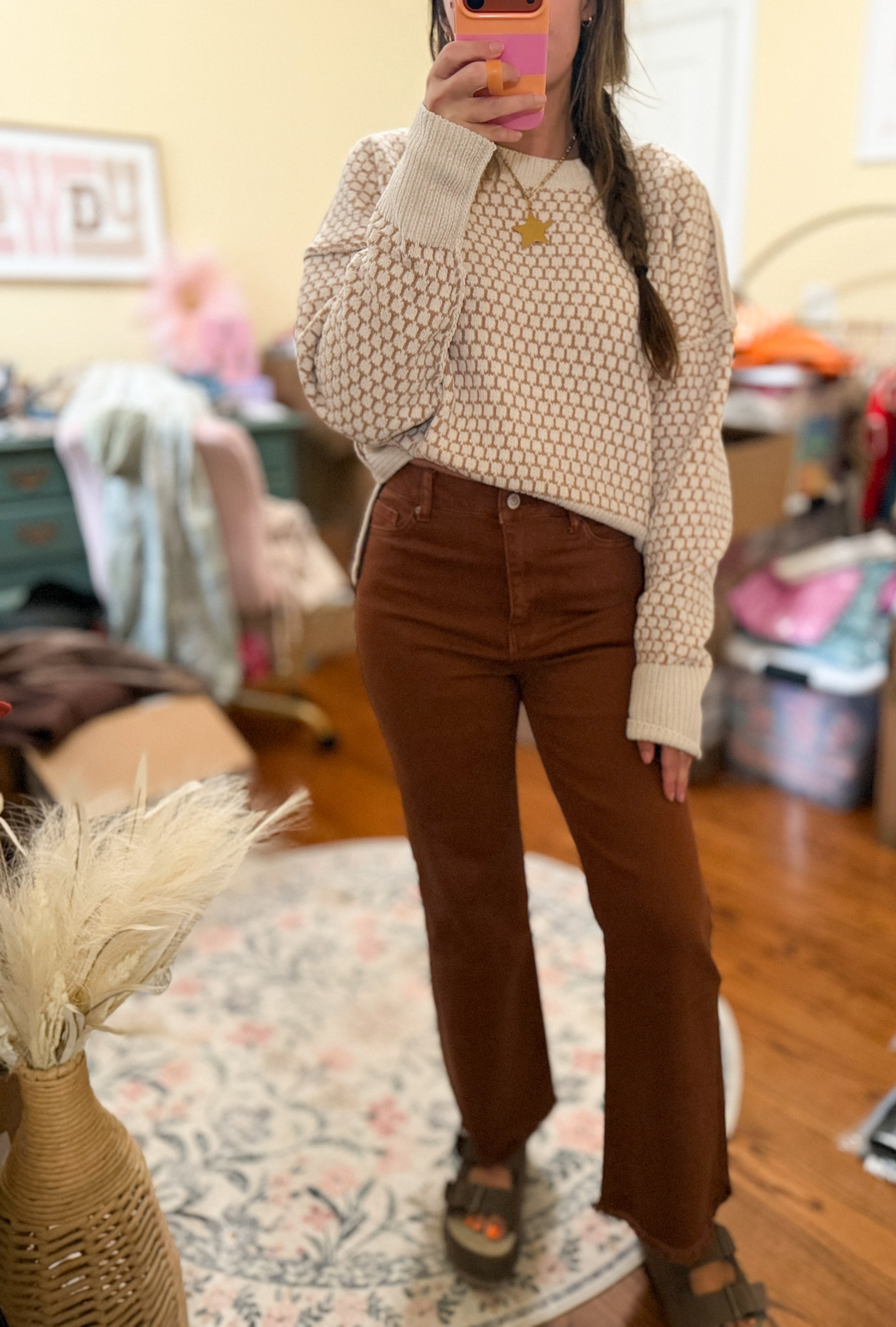 The Saddle Brown Cropped Flares