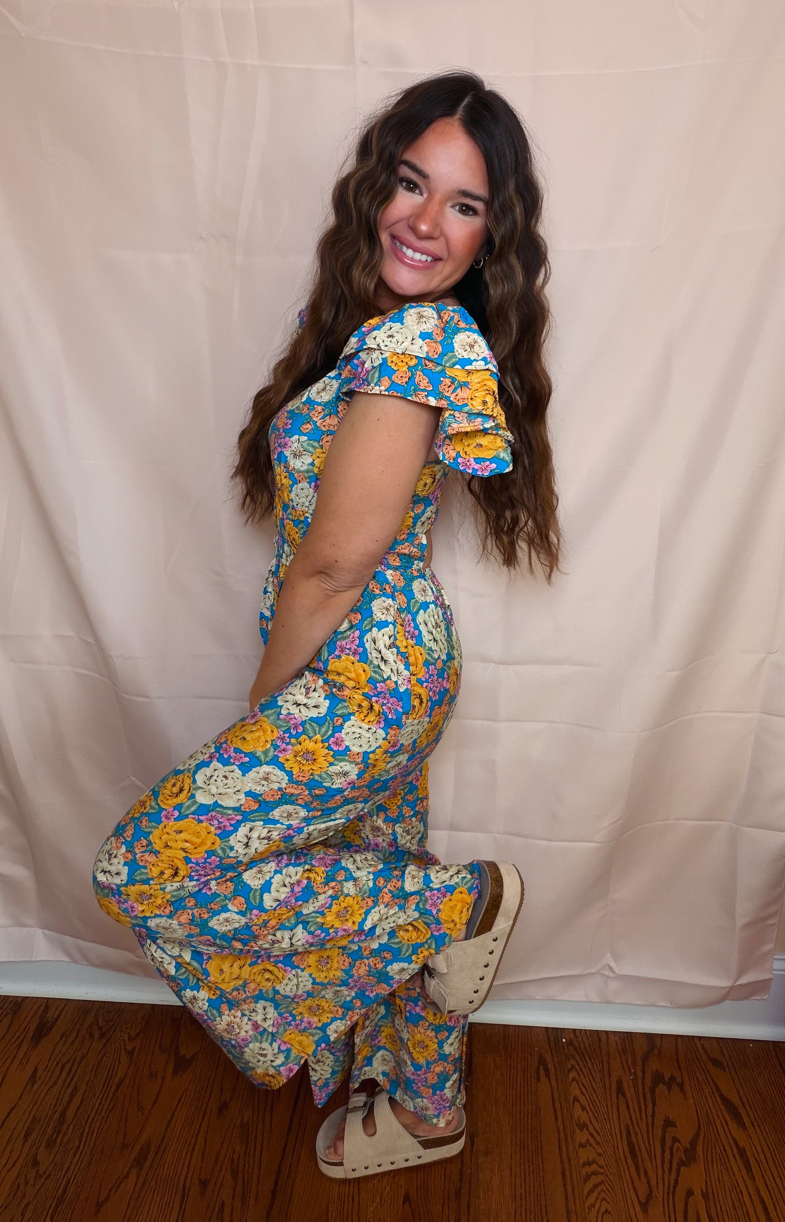 Sunshine Bloom Floral Jumpsuit