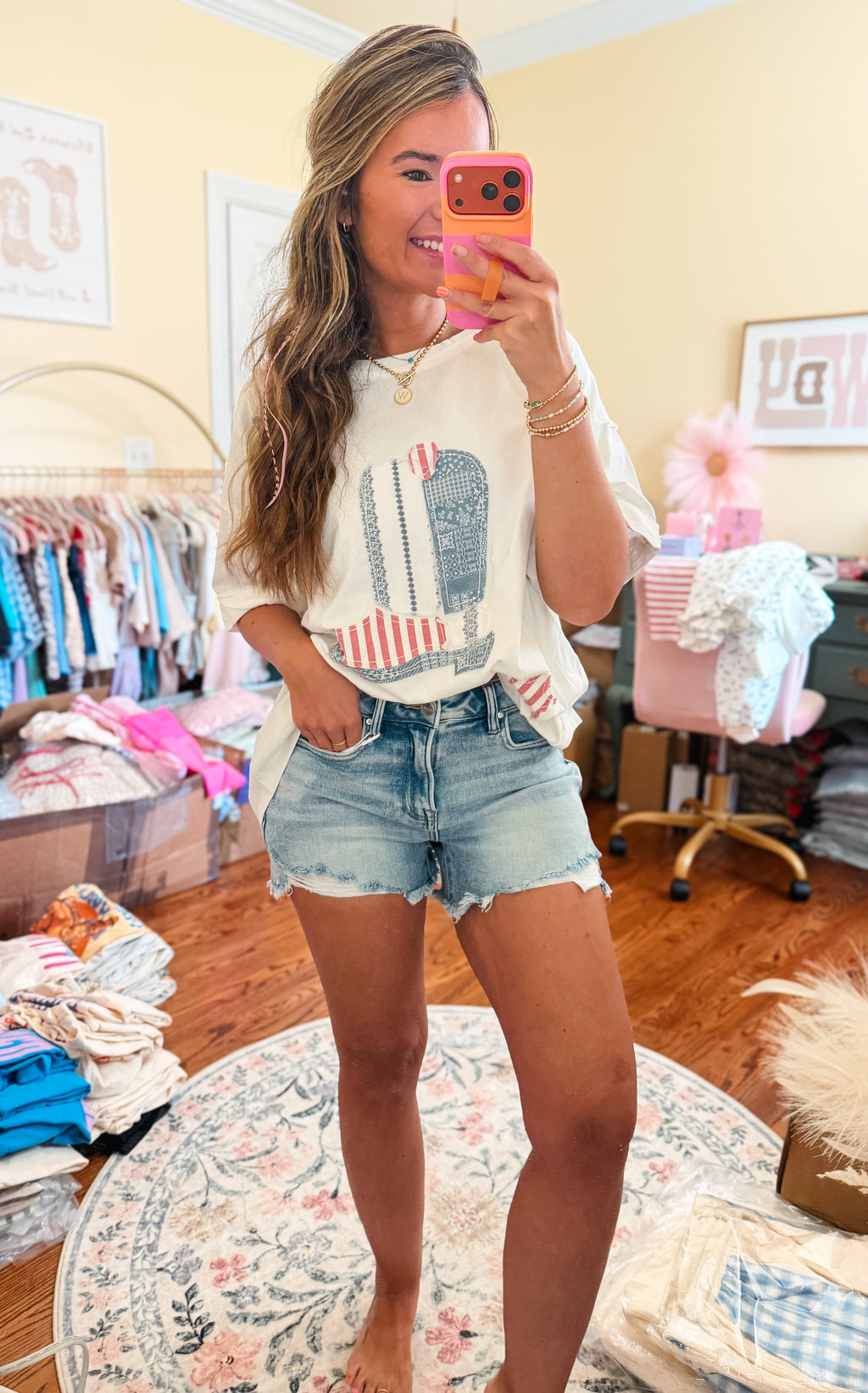 Cowboy Take Me Away Patchwork Top