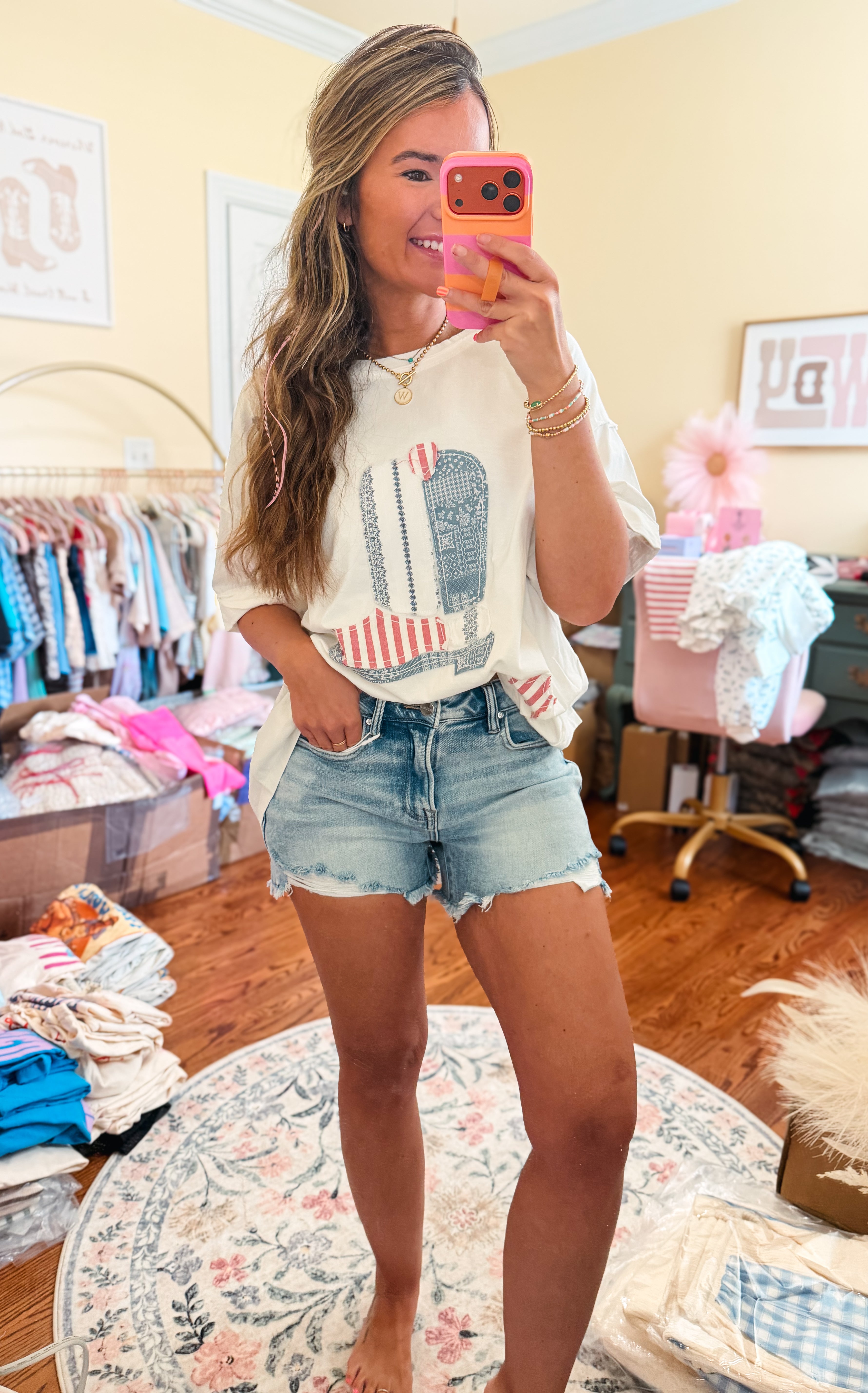 Cowboy Take Me Away Patchwork Top