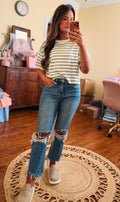 Sweet Sage Striped Top