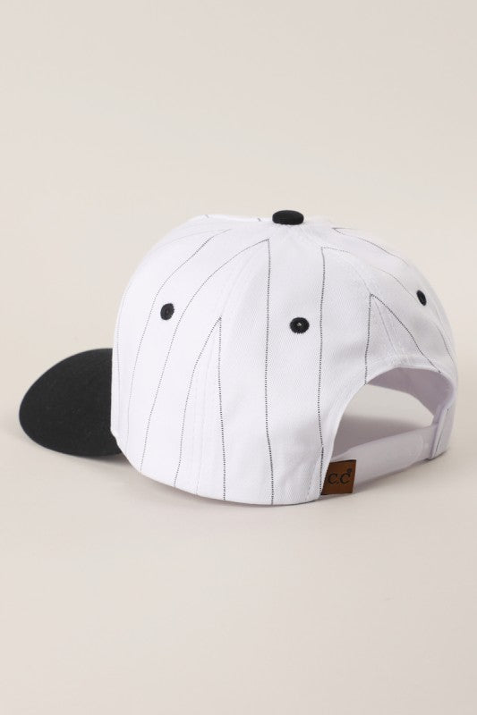 Pinstripe Play Ball Baseball Hat