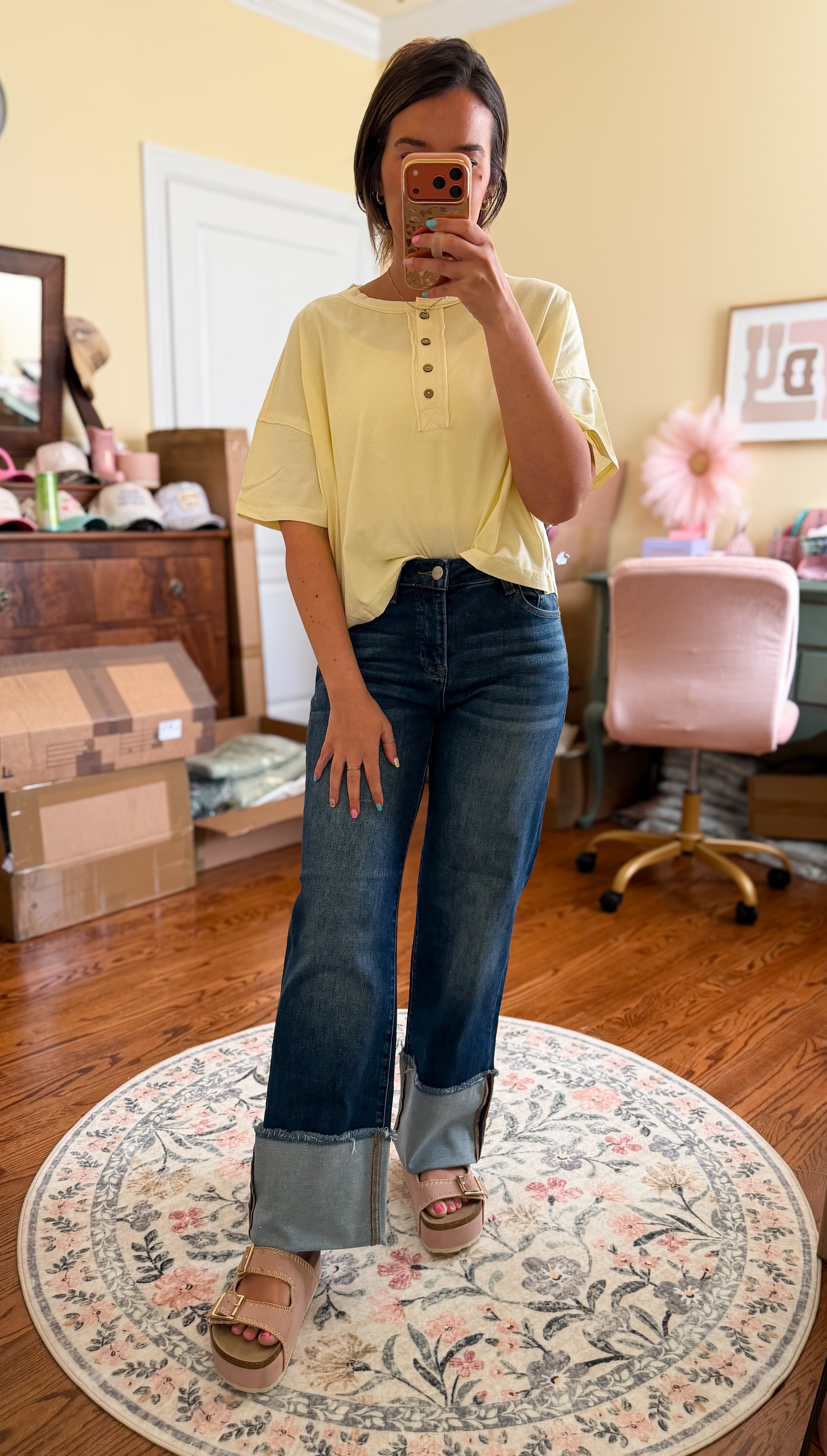 Sunwashed Henley Top