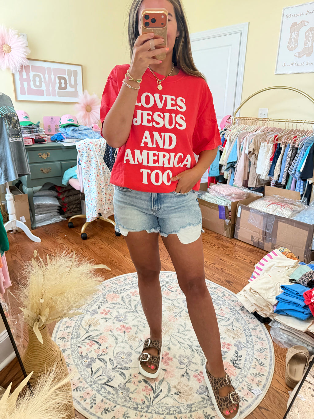Loves Jesus and America Too CC Tee