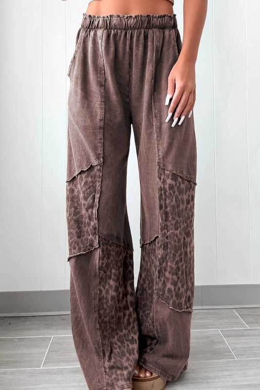 Into The Wild Mineral Wash Leopard Pants