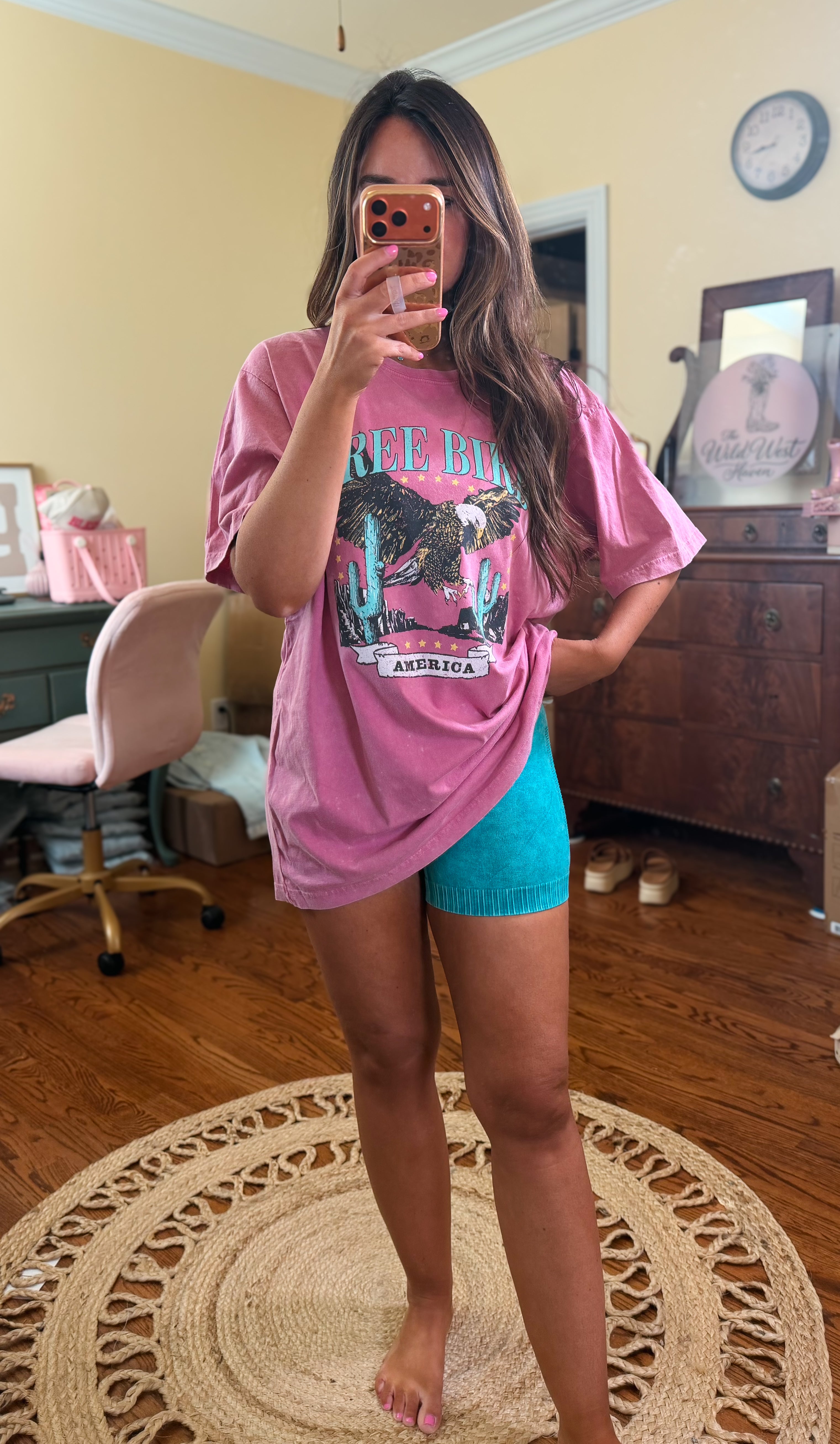 Acid Wash Biker Shorts