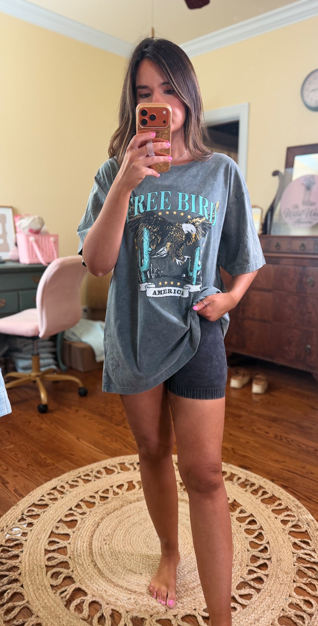 Acid Wash Biker Shorts