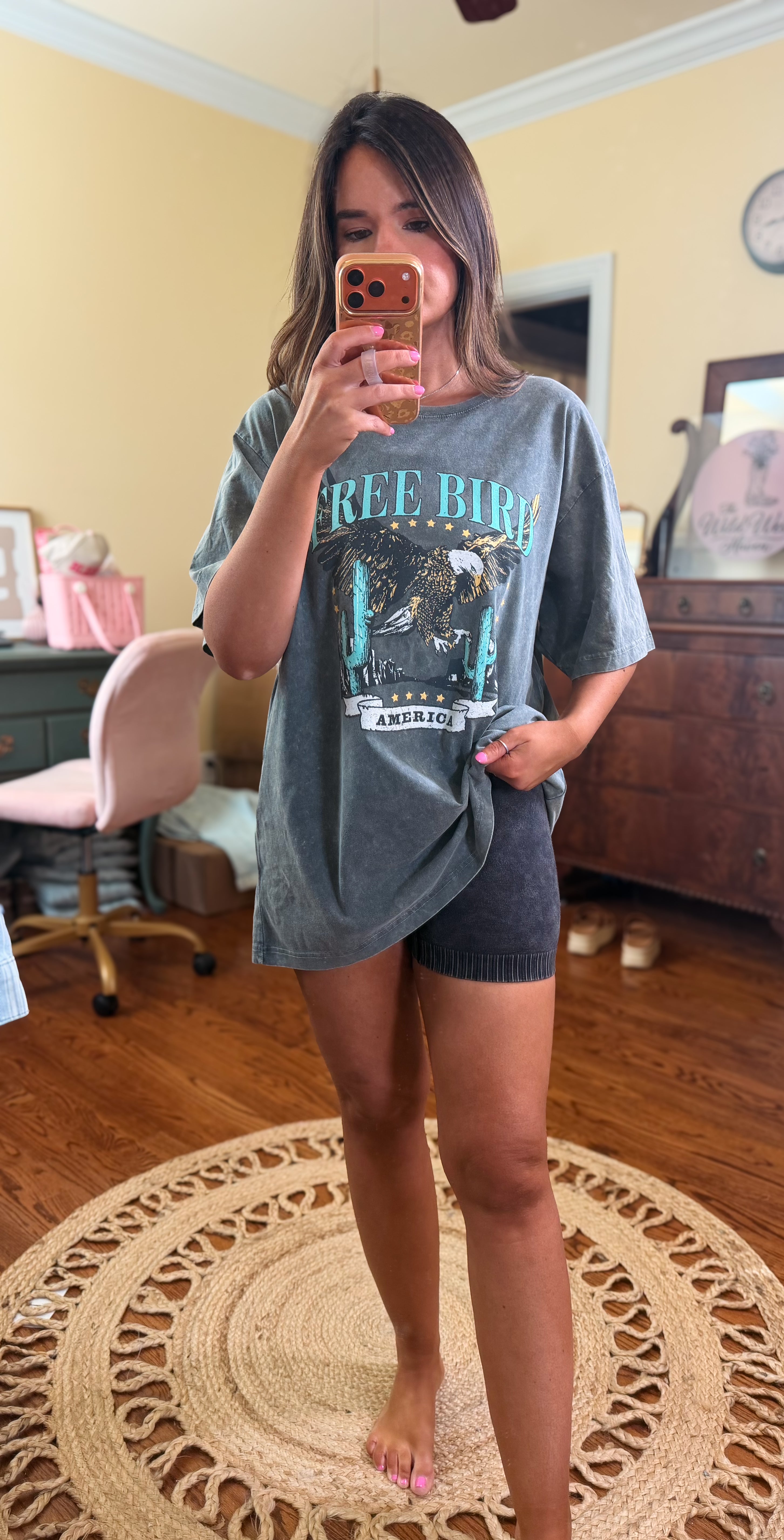 Acid Wash Biker Shorts