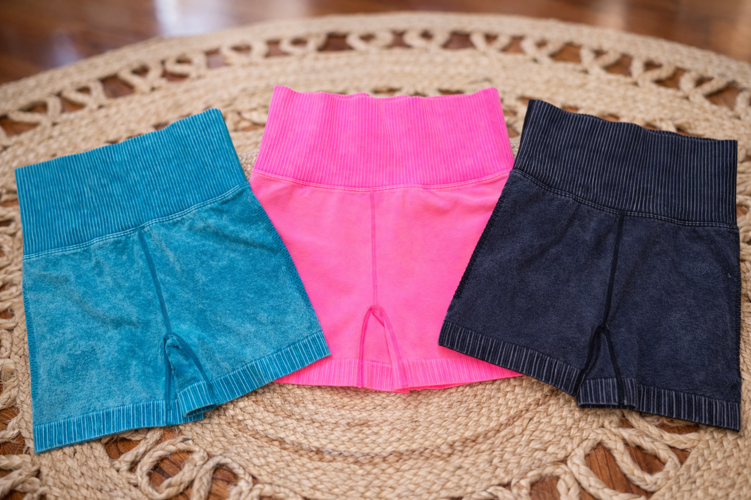 Acid Wash Biker Shorts