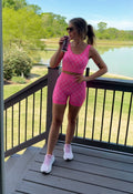 Pretty in Pink Check Biker Set