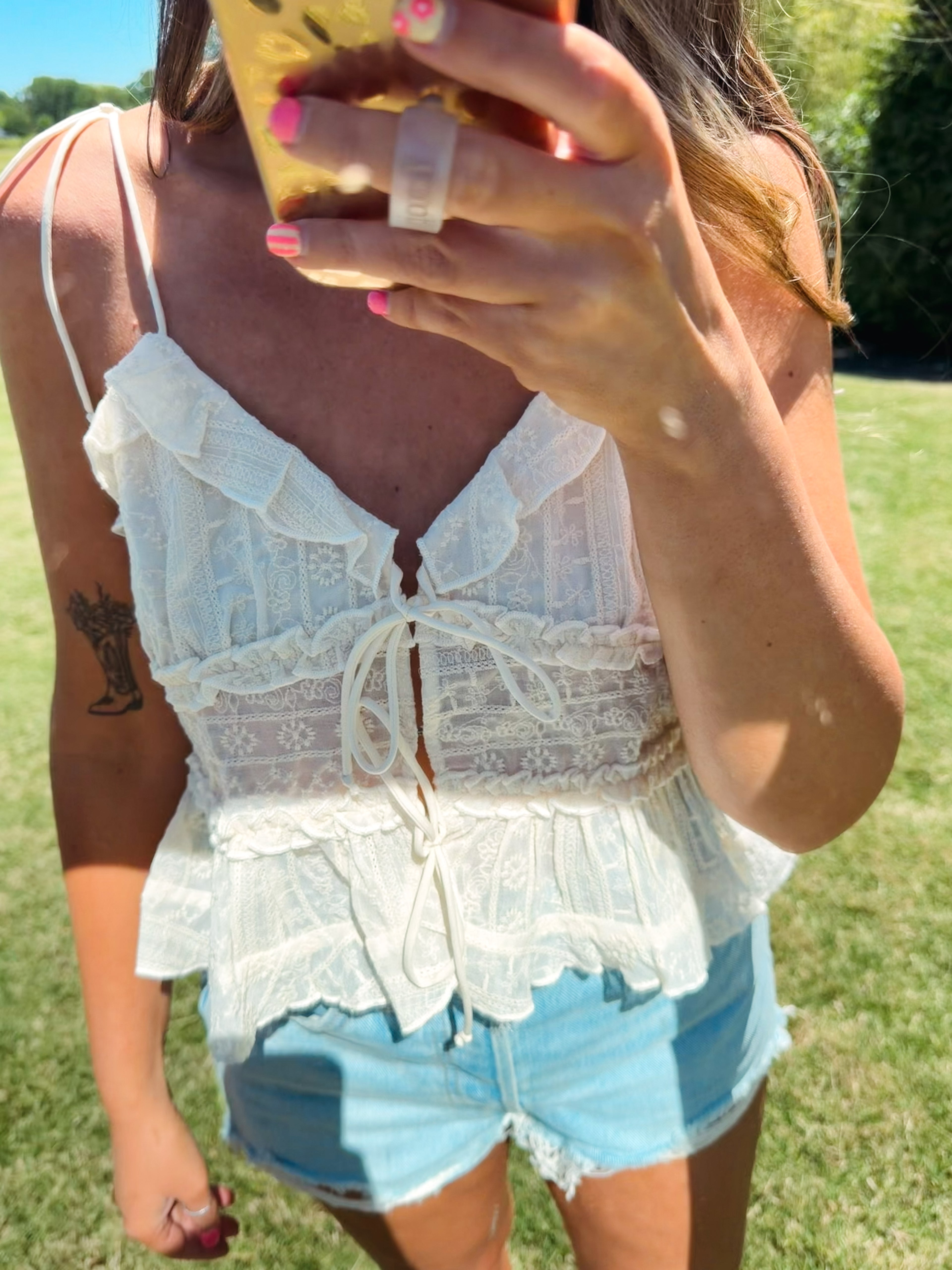 Cowboy Take Me Away Lace Top