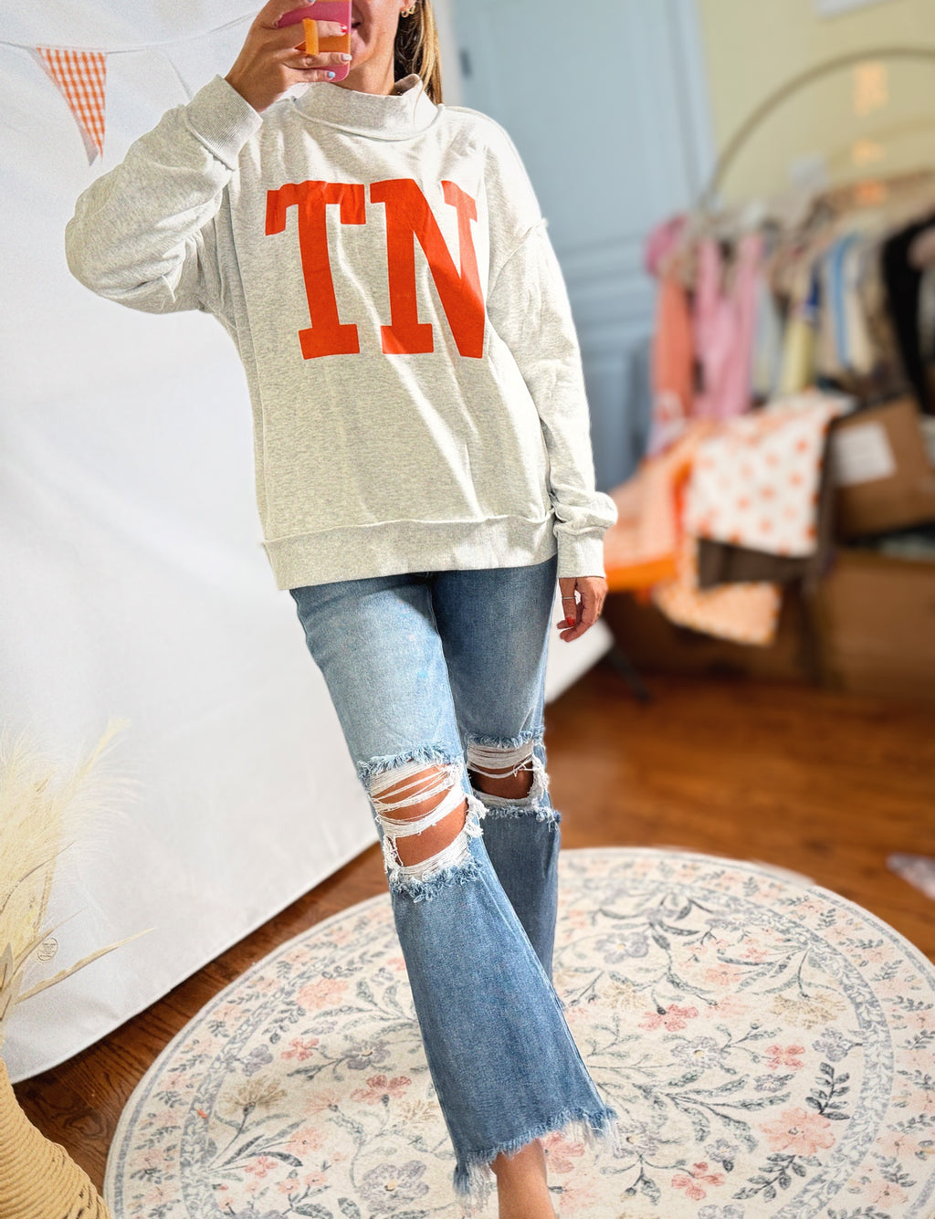Tennessee Flip Side Reversible Mock Neck