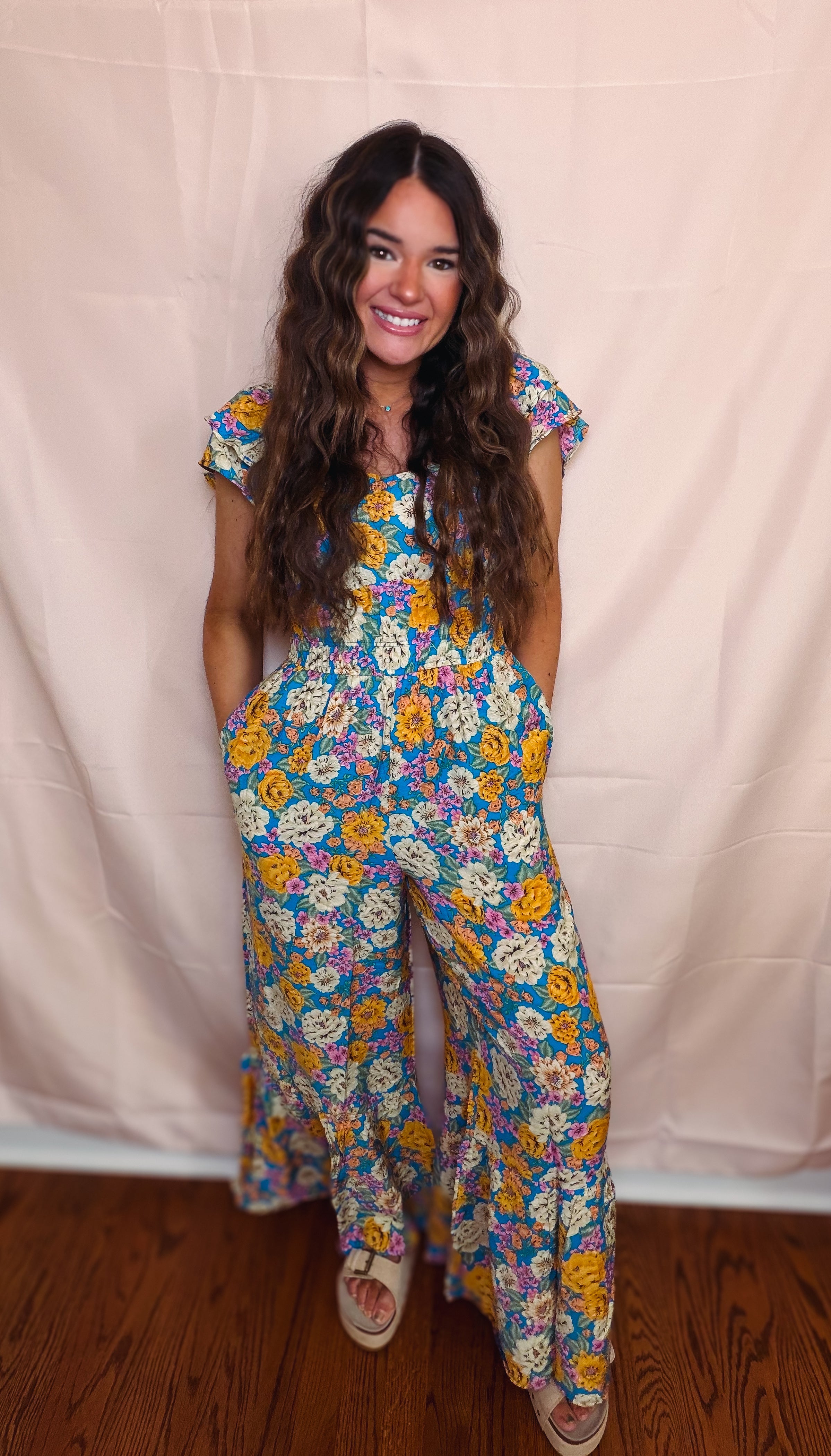 Sunshine Bloom Floral Jumpsuit