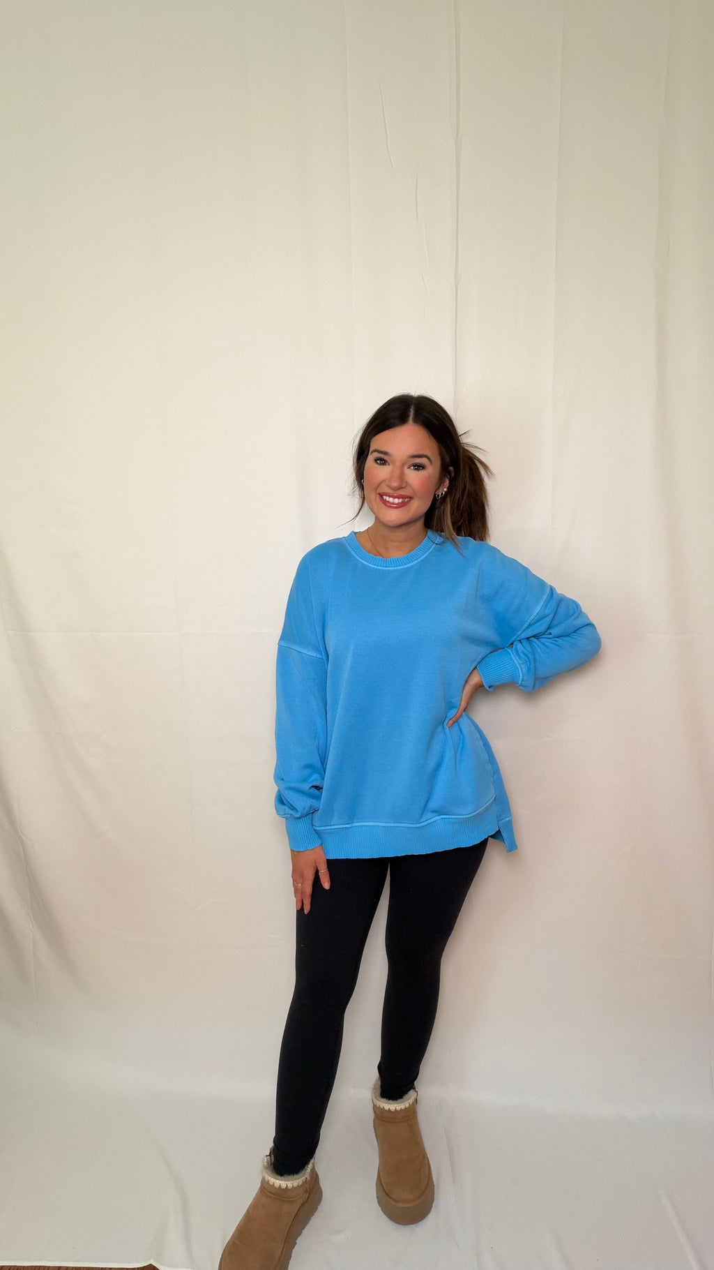 High Low Deep Sky Pullover