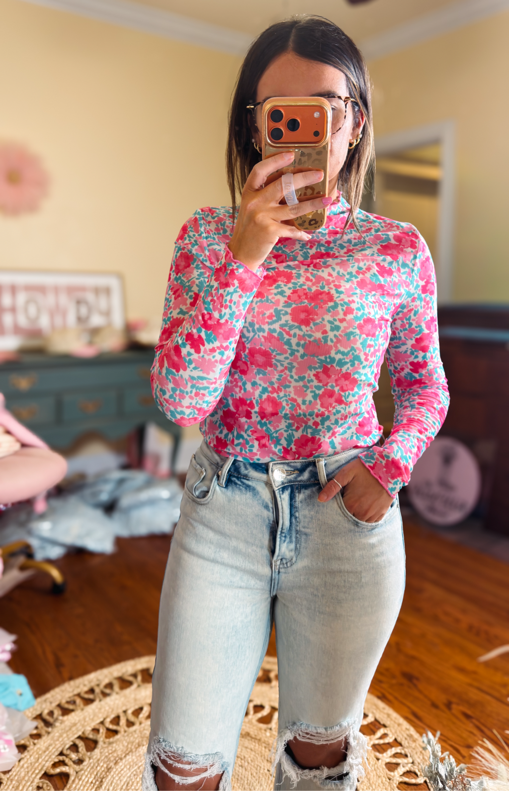 Wild Bloom Mesh Top