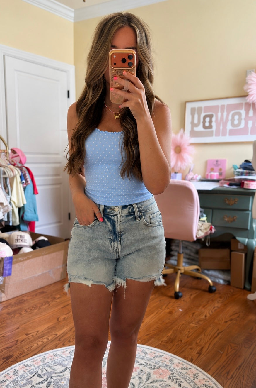 Honey Dot Tank - serene blue