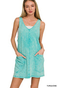 Acid Wash Overall Dress