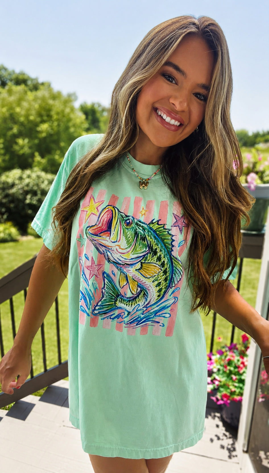 Striped Bass Pastel CC Tee