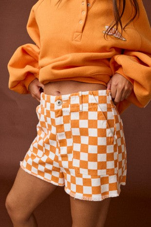Orange and White Checker Shorts