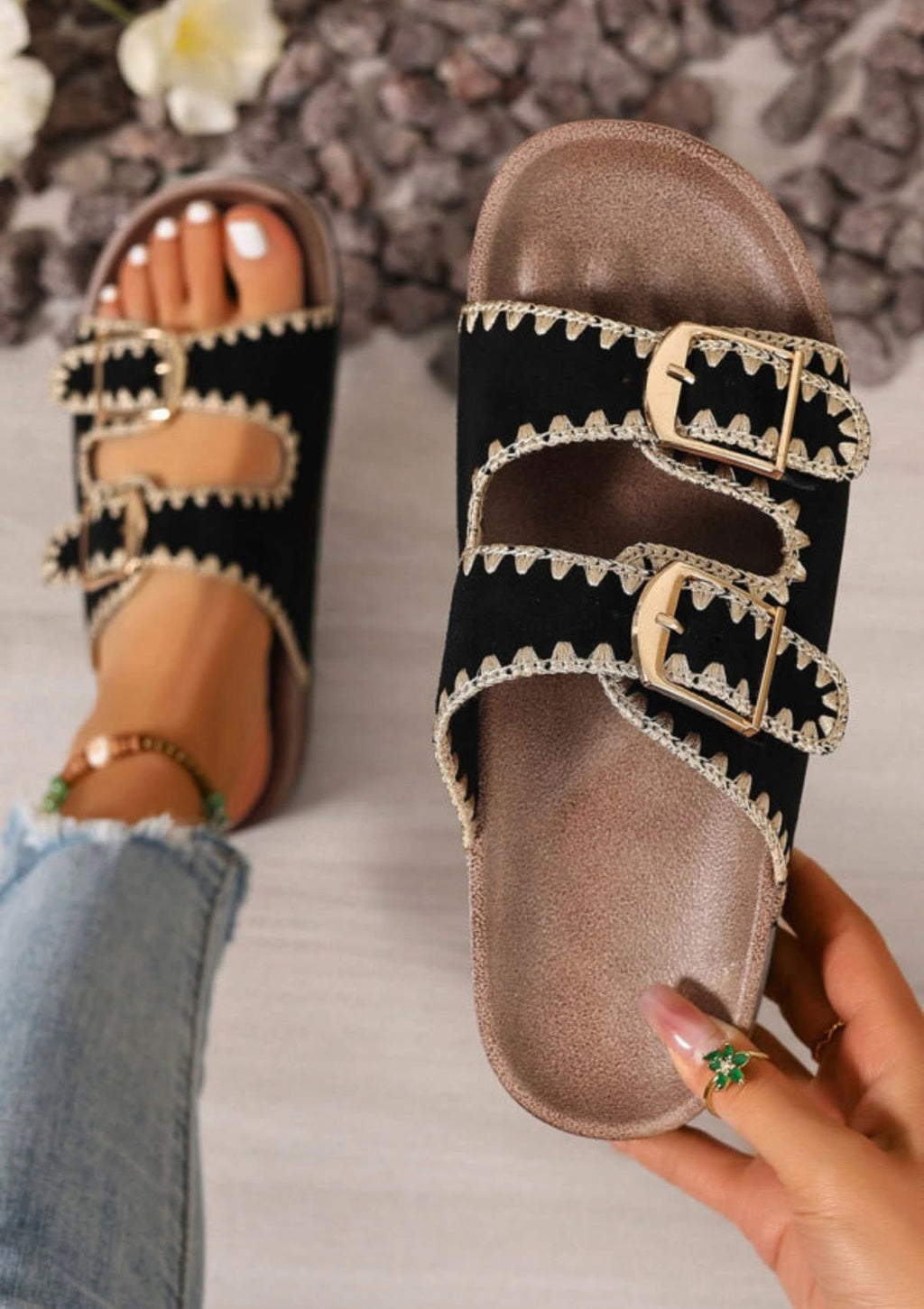 Honey Stitch Sandals