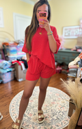 Red Hot Ribbed Set